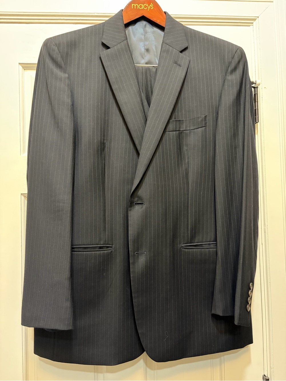 Ralph Lauren Men's Classic Midnight Navy Pinstripe 3 piece Suit
